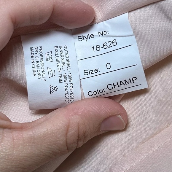 2 Piece Madison James Champagne Size 0 Prom NWT Formal Evening Pageant Wedding - Picture 10 of 13